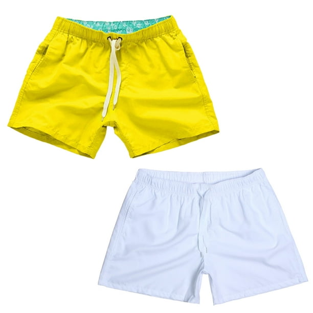 Bañadores para hombre de 2 uds, trajes de baño con bolsillos, pantalones cortos deportivos de verano para ocio, trajes de baño