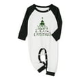 thumbnail image 4 of SUNSIOM Matching Family Pajamas Sets Christmas PJ's Long Sleeve Tree Print Raglan Tops + Plaid Pants Set Loungewear, 4 of 10