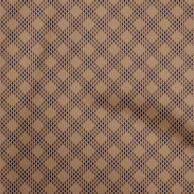 oneOone Rayon Brown Fabric Block Sewing Craft Projects Fabric Prints By Yard 56 Inch Wide-0G