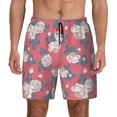 thumbnail image 2 of Goofa Rose Flowers Printed Men's Swim Trunks Board Shorts Quick Dry Mens Swimming Trunks with Compression Liner,Breathable Fit Hawaii Beach Shorts-X-Large, 2 of 9