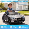 thumbnail image 5 of BMW M4 24V Kids Ride On Toy Car with Parents Remote, Electric Car with USB/MP3, Bluetooth, LED Light, Toddler Car with A Handle with Wheels and A Pull, Easy to Carry, Gift for Boys Girls 2-5, Silver, 5 of 8