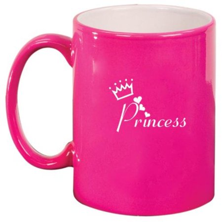 

Pink Ceramic Coffee Tea Mug Princess with Crown