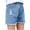Blue, variant on CQONEPT Girls Ripped Jean Shorts Elastic Waist Cute Denim Shorts Y2k Summer Fashion Shorts with Pockets Blue 6 Years