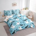 thumbnail image 3 of Manfei Halloween Bed in a Bag Queen size for Teens, Blue Bed Set, Kawaii Ghost Bat Reversible Bedding Queen Size, Breathable Bedroom Decorative, 7pcs, 3 of 6
