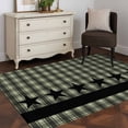 thumbnail image 5 of 2.7x5 Area Rugs, Sage Green Black Plaid Non-Skid Rubber Backing Large Rectangle Rugs - Living Room Bedroom Home Office, Vintage Star Buffalo Check Rustic Indoor Floor Mat Carpets Washable Rug, 5 of 9