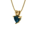 thumbnail image 2 of Clara Pucci 18K Yellow Solid Hypoallergenic Gold 0.5Ct Natural London Blue Topaz Heart Cut Solitaire Designer Necklace Pendant For December, 2 of 7
