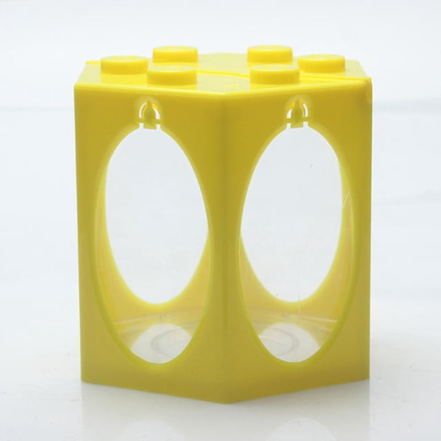 Acuario apilable Mini para peces Betta Perfecl Amarillo Redondo 12x11 cm