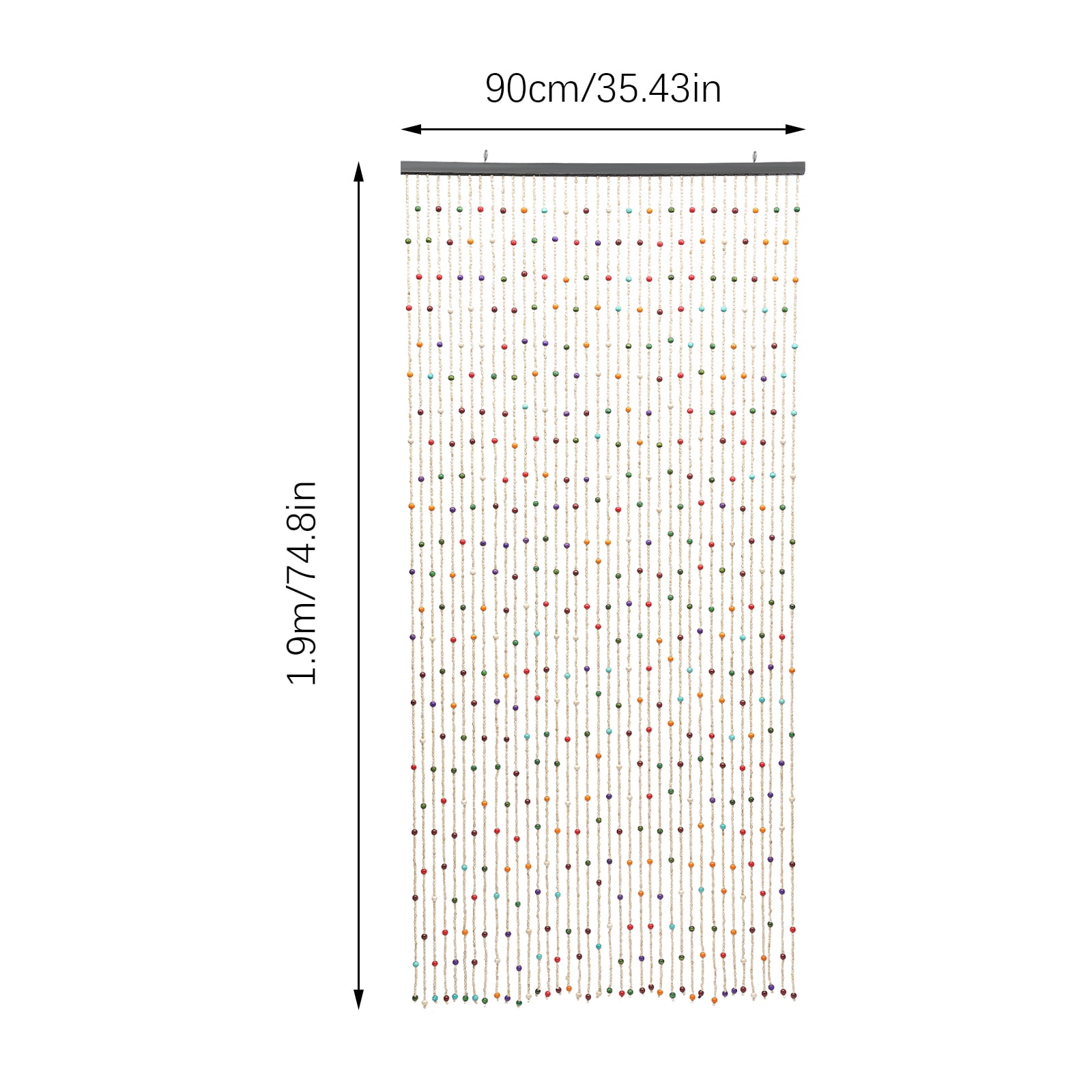 Wildnix Traditional Chinese Style Beaded Curtain with Bamboo Wood and Cotton Thread, &nbsp; Decorative Design for Door/Window