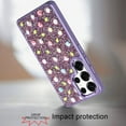 thumbnail image 3 of For Samsung Galaxy s24 Ultra Stick-On Embedded Glass Diamonds of Colorful Floral Arrangement HQ Hybrid Case - Purple, 3 of 3