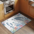 thumbnail image 2 of 2x3 Ft Entryway Area Rug, Coastal Turtle Kitchen Rug Runner Washable Floor Mat, Summer Beach Nautical Ocean Coral Seahorse Non Slip Indoor Door Mat Throw Carpet for Bathroom Living Room Bedroom, 2 of 8