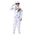 thumbnail image 4 of WERYOUNG Girls Boys Onesie Fashion Long Sleeve Space Astronaut Stage Performance Halloween Jumpsuit Leisure Birthday Party One-Pieces,White,3-4 Years, 4 of 8