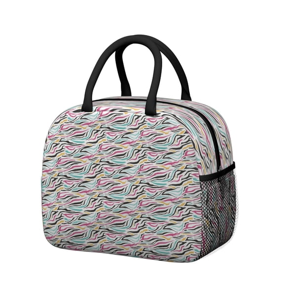 Insulated Lunch Bag for Women, Floral Print Oxford Fabric Lunch Box, Leakproof Thermal Cooler Tote for Work, School & Picnic, Leopard Animal Print