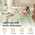 thumbnail image 3 of Flymme Sage Green Bedspread for King Size Beds,Lightweight Quilt Bedding Sets Soft Coverlet Modern Blanket Thin Comforter Bed Cover for All Season, 3 of 8