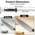 thumbnail image 2 of Ikoopy Kitchen Knife Honing Rod 10 Inch Carbon Steel Knife Sharpener Rod with Ergonomic Handle and Hanging Loop Honing Steel for Men, 2 of 10