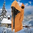 thumbnail image 2 of Viikei Mens Coats Outerwear Winter Mens Winter Coats Men's Winter Long Sleeved Cardigan Pockets Solid Color Warm Plush Hooded Jacket Fleece Sweater Coat, 2 of 3