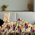 thumbnail image 3 of Eggplant Soft Flannel Fleece Throw Blanket, Eggplant Tomato Relish Onion Going Green Eating Organic Tasty Preserve Nature, Cozy Plush for Indoor and Outdoor Use, 60" x 80", Multicolor, by Ambesonne, 3 of 5