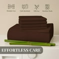 thumbnail image 6 of Sacred Thread Rayon Derived from Bamboo Sheets Twin Size, 18'' Deep Pocket Cooling Sheets for Hot Sleepers, 4 PC Cooling Sheets (Twin Size) (Brown), 6 of 9