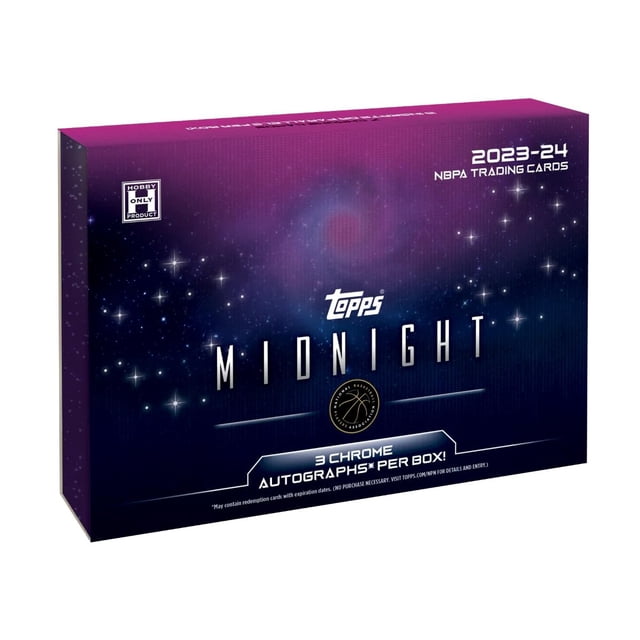 Caja de sobres de cartas coleccionables Topps Midnight 2023/24 con 3 autógrafos