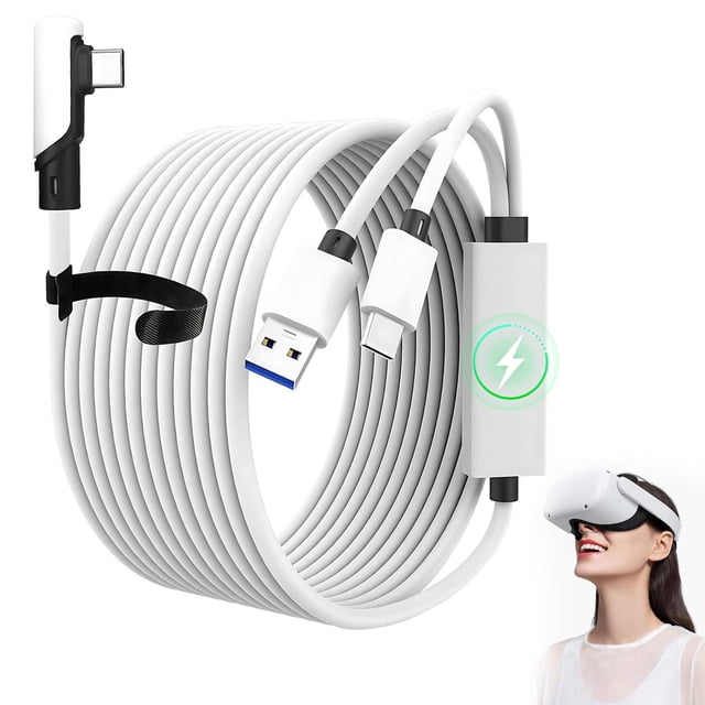 Cable de Enlace HGFBSFAA Negro Compatible con Oculus Quest 2 y Juegos VR, USB 3.0 Tipo C, 5 Gbps, 5M