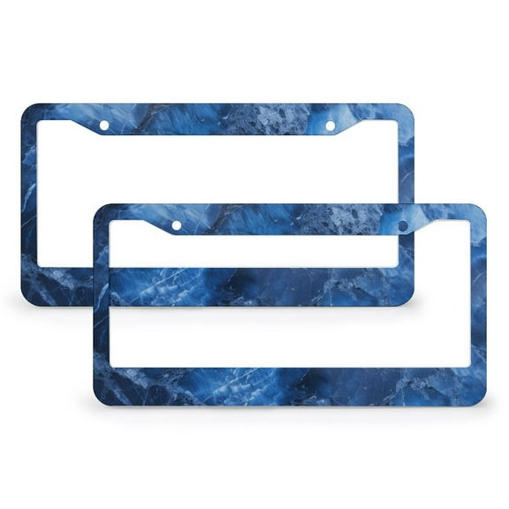 License Plate Frame Blue Marble Stone Licenses Plates Frames Front Licenses Plate Covers Car Tag Frame 2 Pack Exquisite Granite Stone Metal License Plate Cover for Women Men US Vehicles Standard