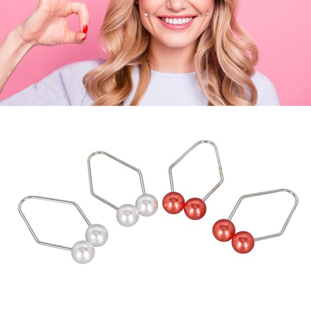 2 Pares de Abrenador de Hoyuelos Fácil de Usar, Herramienta para Hacer Hoyuelos de Sonrisa Mejorada, Fabricante de Hoyuelos faciales, 2 Pares, material de Acero inoxidables,