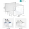 thumbnail image 4 of SONGMICS Cajas de Zapatos Plástico, Juego de 12 Organizadores de Almacenamiento, Caja Zapatero Plástico Plegable y Apilable para Zapatillas hasta talla 46, Transparente y Blanco, 4 of 10