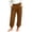 Brown, variant on Women's Solid Loose Tight Waist Casual Straight-Leg Ankle-Length Full Pants