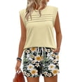 thumbnail image 5 of Two Piece Sets for Women Trendy Short Sets Beach Vacation Clothes Airport Travel Cruise Summer Outfits Khaki M, 5 of 5