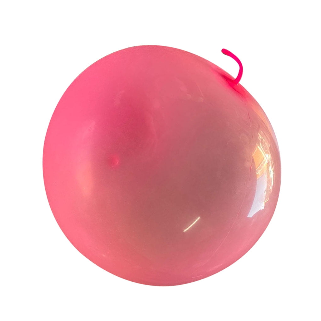 Bubble Ball TPR Inflatable Round Ball Children Toy Wobble Transparent Bubble Ball, M, Pink