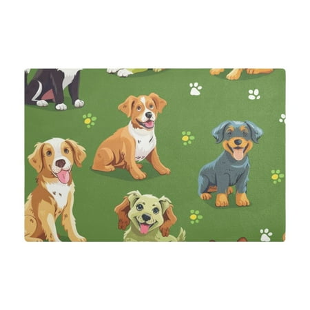

Dish Drying Mat Microfiber Kitchen Dish Pad Counter Absorbent Drainer Rack 12 x18 Dogs and Pawprints