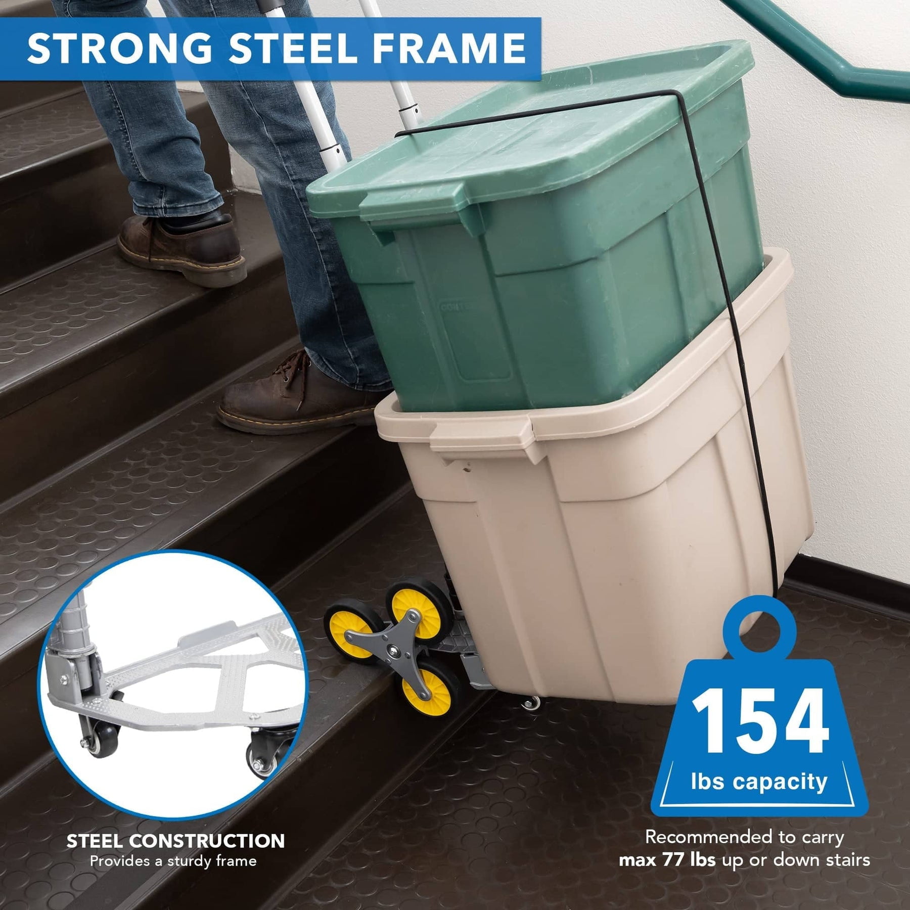 Mount-It! Tri-Wheel Stair Climber Hand Truck with Foldable Design