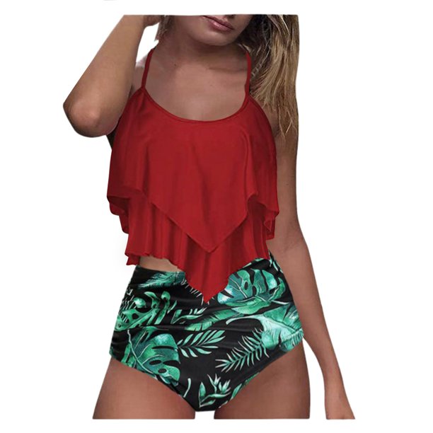 Conjunto de bikini a la moda para mujer, traje de baño de dos piezas con relleno, almohadilla en el pecho, sin soporte de acero, ropa de playa Fridja nalpqowj53629