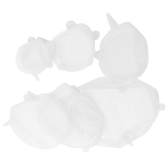 Cubierta De Almacenamiento De Alimentos, Tapa De Sellado Reutilizable Ampliable, 6 Uds.