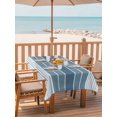 thumbnail image 6 of Outdoor Tablecloth with Umbrella Hole, Blue Ombre Stripe Spillproof Waterproof Outdoor Table Cover, Farmhouse Striped Gradient Patio Tablecloths for Party Picnic Camping, Rectangle 52"x70", 6 of 9