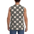 thumbnail image 4 of Pofeuu Daisy Plaid Black Print Men's Muscle T-Shirt, Sleeveless, Muscle Tank, Classic Muscle Tee Top For Men Casual Sleeveless Muscle T-Shirt Trendy Clothes-XX-Large, 4 of 7