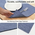 thumbnail image 4 of VCVCOO Elegant Thick Washable Heatproof Placemats Set of 4, Linen Dining Table Mats, Denim Blue, 4 of 10