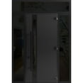 thumbnail image 2 of Front Exterior Prehung Steel Door / Ronex 1033 Teak / 2 Side and Top Exterior Window Sidelite / Entry Metal Modern Painted W12+36+12x96+16 Left-hand, 2 of 5