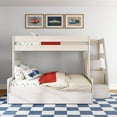 thumbnail image 2 of Modern Farmhouse Twin Over Full Bunk Bed With Staircase and Trundle, White Wash, 2 of 8