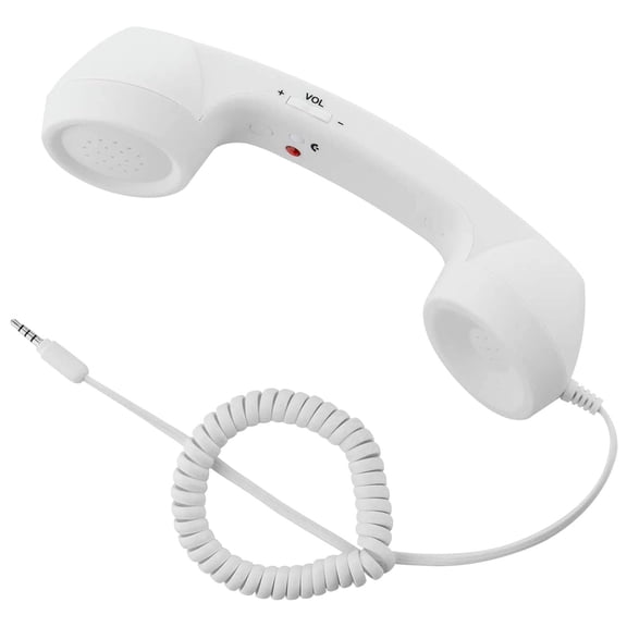 Retro Handset for iPhone – Vintage 90s style wired phone with built-in mic and speaker, crystal clear calls, ideal for photos, video chats, and home use
