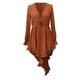 thumbnail image 5 of Vestido largo vintage de mujer con cuello en V, volantes y tejido liso, poliéster y spandex, detalles de encaje sexy, tallas S-XXL, 5 of 5