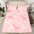 thumbnail image 2 of Feelyou Retro Camo Teen Twin Sheet Sets, Pink Dinosaur Animal Bedding, 3pcs, 2 of 7