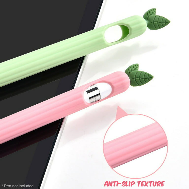 Ludlz Cute Carrot Pencil Case for Apple Pencil Silicone Sleeve for 1st Generation/2nd Generation Holder Protective Skin Cover Case Non-Slip Pencil Tip