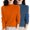 Navy, variant on ManxiVoo Women's Soft Comfortable Round Neck Pullover Sweater Set for Autumn Winter Cozy Knitwear L Size Orange