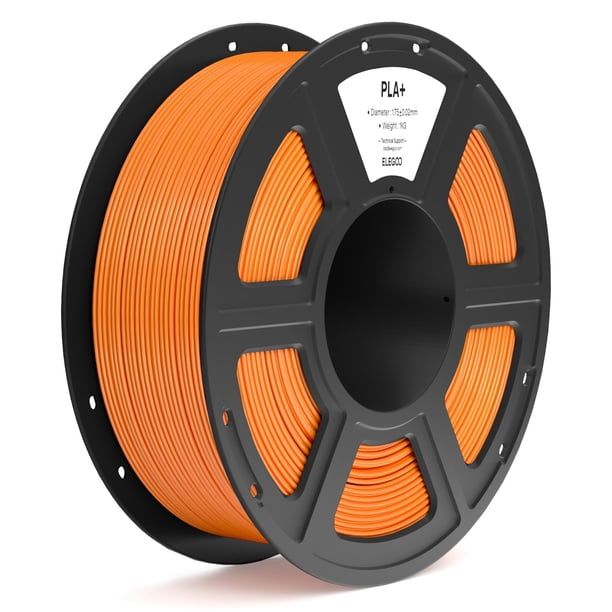 Filamento para impresora 3D ELEGOO PLA+ de 1,75 mm, color naranja, 1 kg