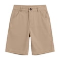 thumbnail image 6 of MGDXOX Girls Classic Solid Color Chino Shorts Button Zip Closure Straight Leg Casual Bottoms Simple Stylish Design for School Uniform Daily and Formal Occasions Khaki 15 Years, 6 of 9