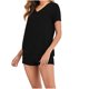 thumbnail image 4 of Conjuntos de Pijama Para Mujer, Ropa de Dormir de Manga Corta, Jersey Informal Liso, Conjunto de Dos Piezas Con Cuello en V, Ropa de Dormir Para El Hogar Odeerbi  ODB120391, 4 of 7