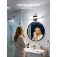 thumbnail image 3 of Combuh Bathroom Light Fixtures Modern Gentle LED Vanity Lighting Over Mirror Lighting, 16 Inch 9W Black Small Bath Wall Sconces for Restroom Indoor Cool White 6000K, 3 of 10