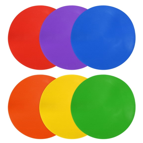 Spot Markers 12 Inch, 6 Pcs Non-Slip Floor Dots Agility Markers, Red/Yellow/Blue/Green/Orange/Purple