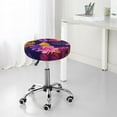 thumbnail image 7 of Balery Purple Flower Velvet Round Bar Chair Cushion Cover Adjustable, Protects From Scratches And Stains, Soft & Washable Ideal For Wooden And Metal Stools - 14 Inch, 7 of 7