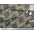 thumbnail image 3 of Soimoi Green Cotton Cambric Fabric Seamless Damask Printed Fabric 1 Yard 56 Inch Wide, 3 of 3